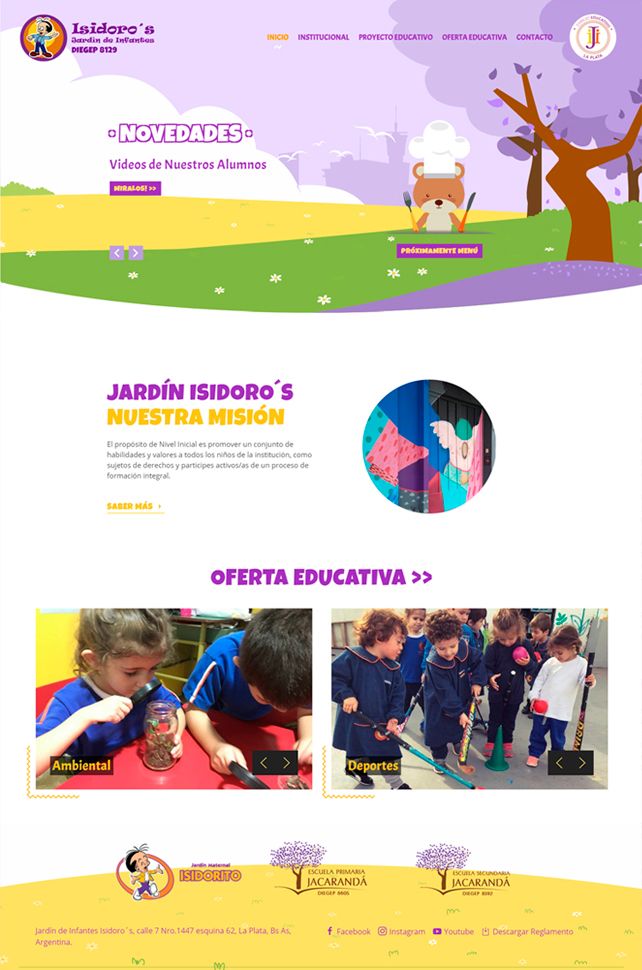 Diseño de sitio web Jardín Isidoros